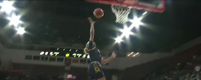 Hannah Hidalgo steals and beats the buzzer for Notre Dame