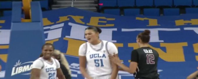 Lauren Betts with the hoop & harm