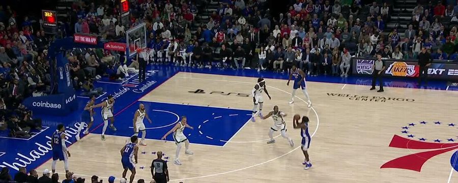 Maxey's step-back 3 gives Sixers the lead