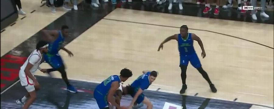 Stephen Giwa elevates for the big-time block