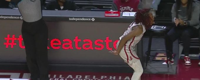 Aleah Nelson drains the 3 for Temple