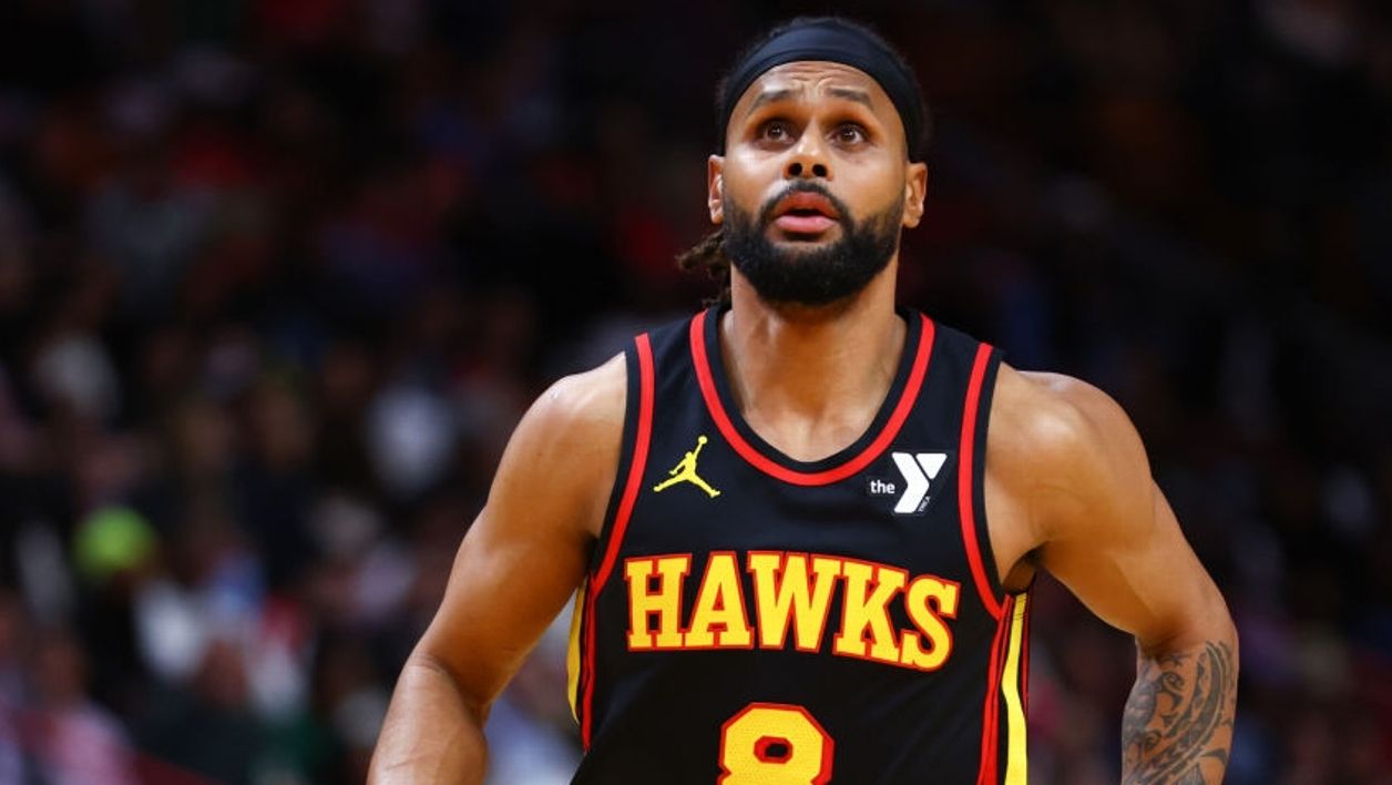 Patty Mills, durante partida do Atlanta Hawks na atual temporada (Foto: ESPN)
