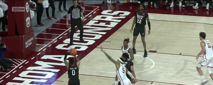 Chance McMillian swishes clutch 3 in Texas Tech's win over OU
