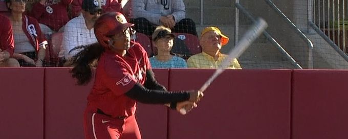 Cydney Sanders breaks game open for Oklahoma with 3-run HR