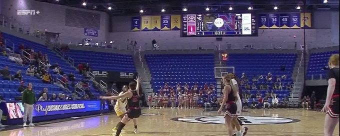 Allasia Washington buries triple against Nicholls Colonels