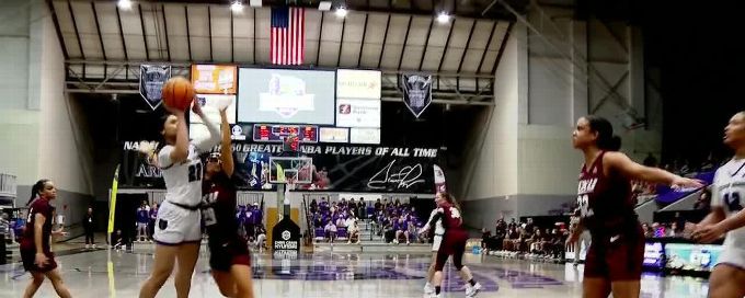 Leah Mafua gets the and-1 to fall