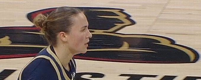 Tova Sabel banks in the trey for UC Davis