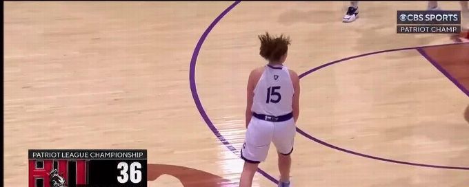 Cara McCormack is fired up after draining a 3 for Holy Cross