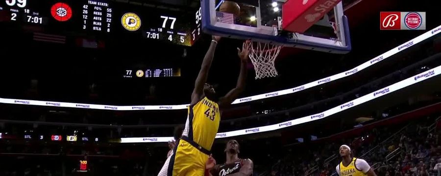 Myles Turner shows off vision with nice dime Detroit Pistons