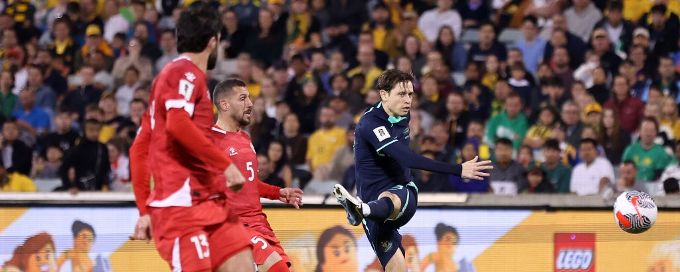 Goodwin scores double in Socceroos' 5-0 win over Lebanon