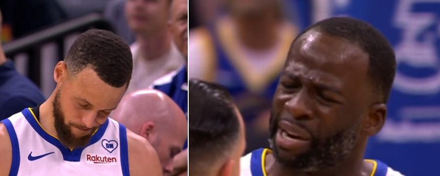 Steph shakes his head after Draymond gets ejected in under 4 minutes