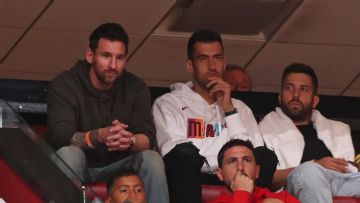 Messi, Suarez, Alba and Busquets arrive for Celtics-Heat