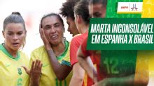Marta é expulsa no 1º tempo de Espanha x Brasil e sai chorando de campo nas Olimpíadas