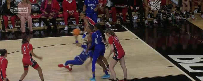 Seton Hall's Jada Eads dishes pinpoint dime while falling down