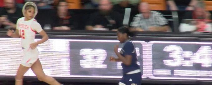 Dani Carnegie drains the triple for Georgia Tech