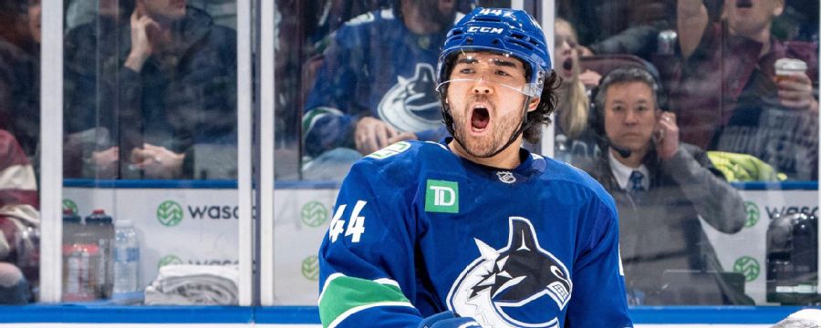 Kiefer Sherwood's hat trick powers Canucks to victory