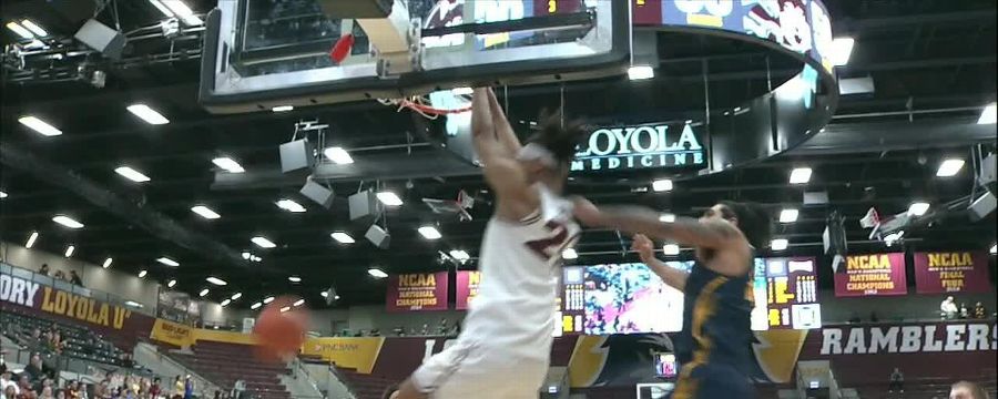 Miles Rubin takes flight for alley-oop slam