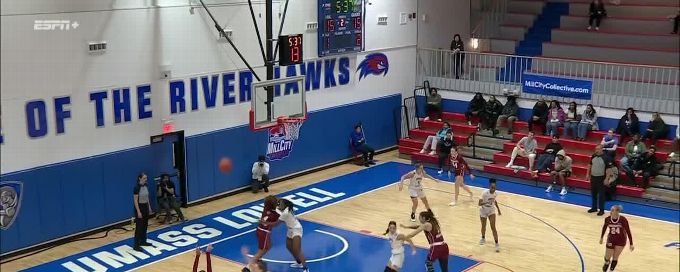 Yahmani McKayle hits a 3-pointer for UMass