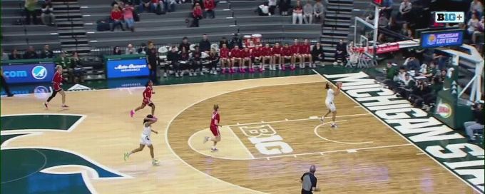 Jocelyn Tate gets a steal and scores for Michigan State