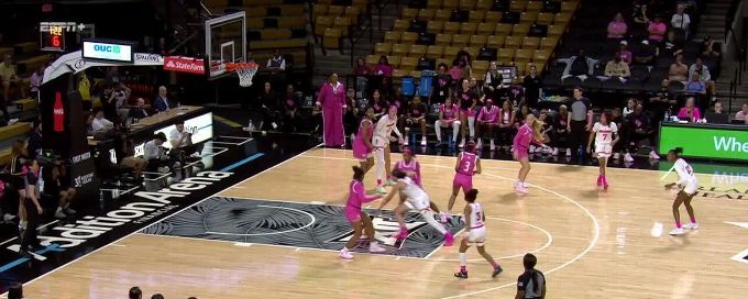Mahogany Chandler-Roberts rises to block the shot