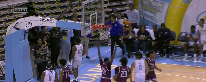 Michael Jacobs somehow gets the and-1 to fall