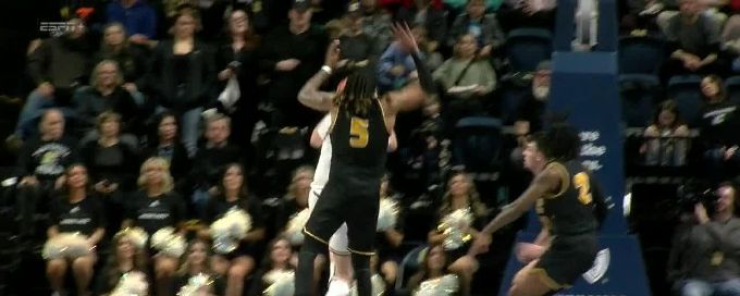 Frank Champion elevates for the big-time block