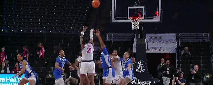 Elise Williams sinks a three for Wake Forest