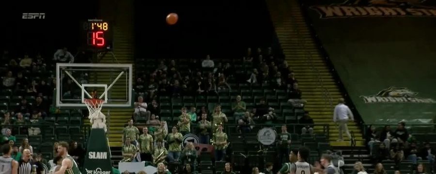 Dan Gherezgher Jr. nails the trey vs. Wright State Raiders