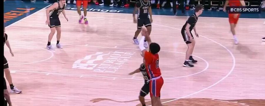 Bucknell's Josh Bascoe cans the long 3-pointer from the wing