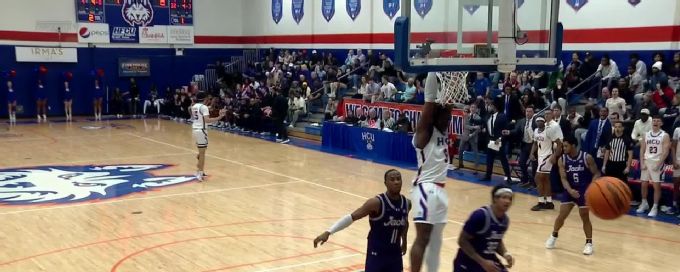 Bryson Dawkins gets up for the beautiful slam dunk