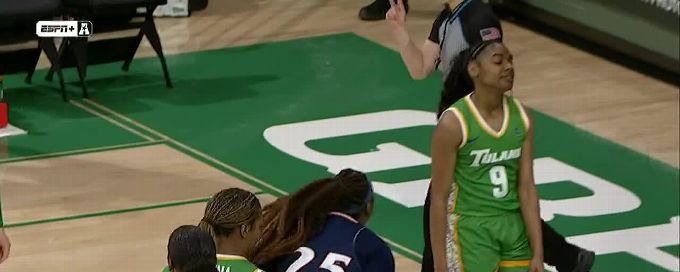 Idara Udo scores and draws the foul