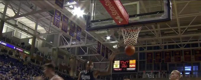 Jacob Hutson gets the and-1 to fall