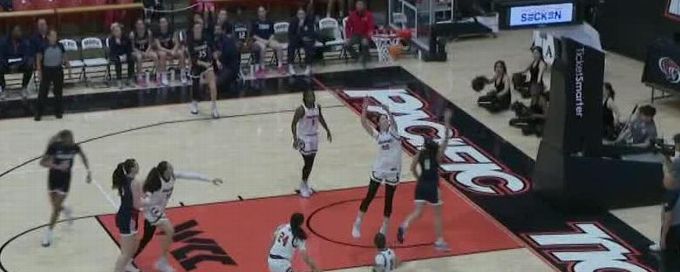 Ines Bettencourt hits a floater for Gonzaga