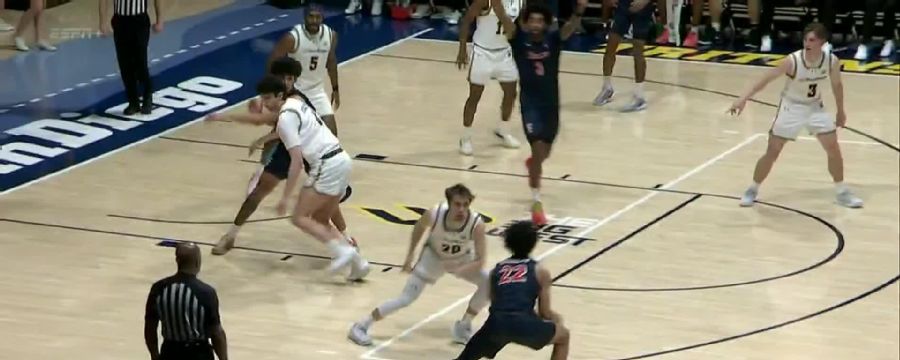 Kendrick De Luna gets the basket plus the foul