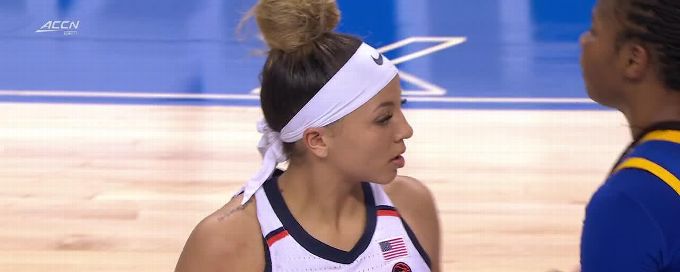 Kymora Johnson sinks it from downtown