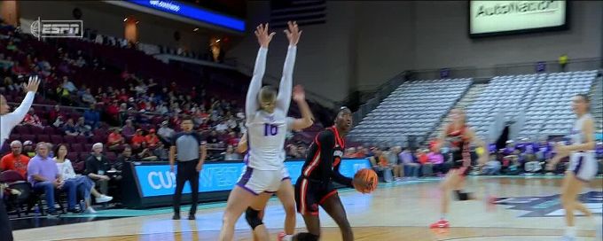Catarina Ferreira gets the and-1 to fall for Oregon State