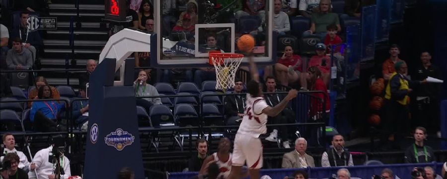 Billy Richmond III soars in for an Arkansas block