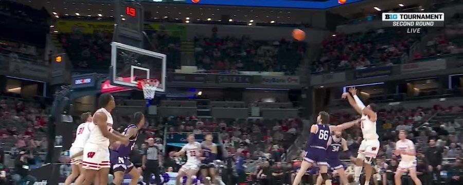 John Tonje cashes 1st-half buzzer-beater vs. Northwestern