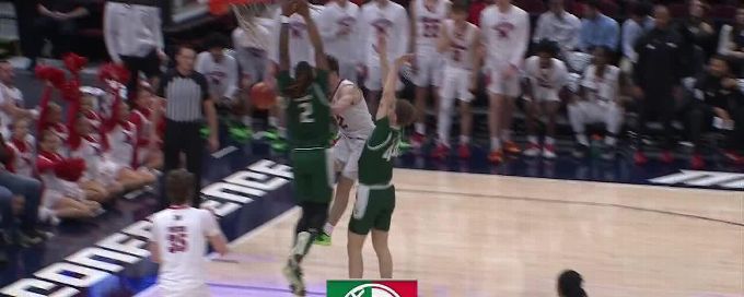 Reece Potter rocks the rim with powerful slam