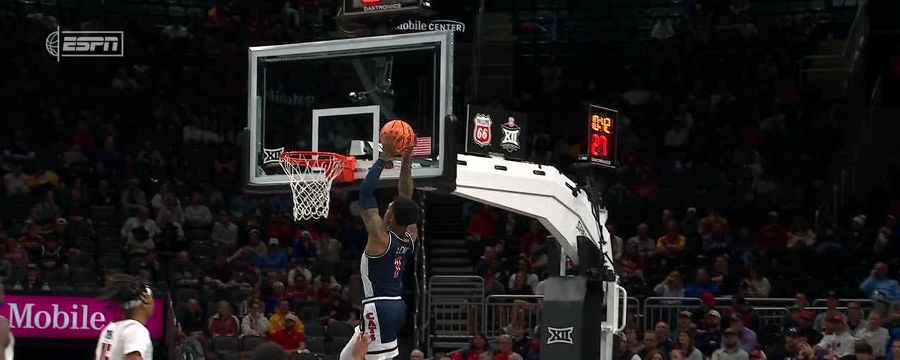 Caleb Love throws down a dunk vs. Texas Tech