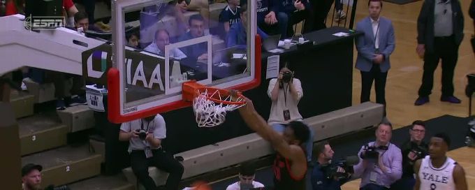 AK Okereke posterizes a Yale defender for Cornell