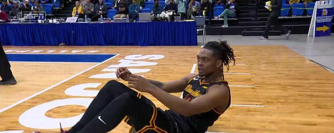 Des Watson gets the and-1 to fall