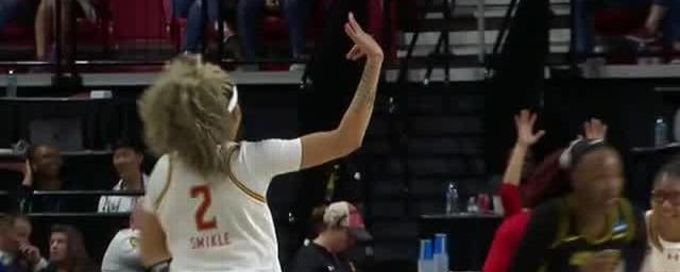 Kaylene Smikle buries the trey for the Terrapins