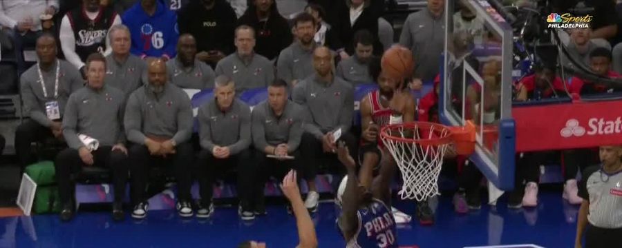 Adam Bona sinks the layup