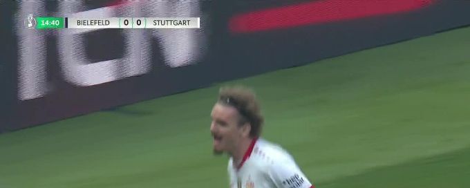Nick Woltemade scores goal for VfB Stuttgart