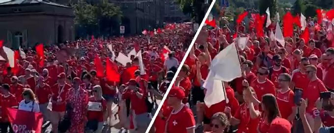 Switzerland fans march in numbers ahead of Quarterfinal clash vs. Spain