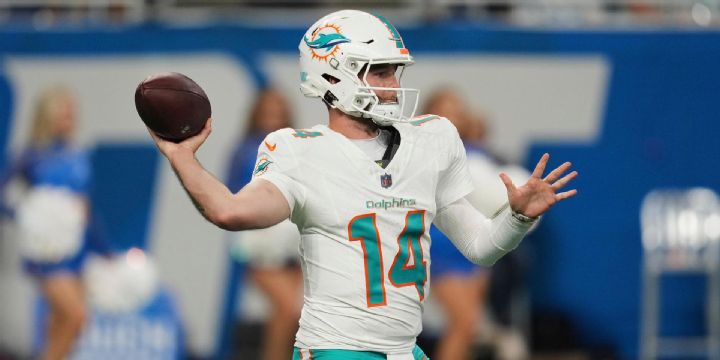 Quinn Ewers shines in Dolphins win over Lions