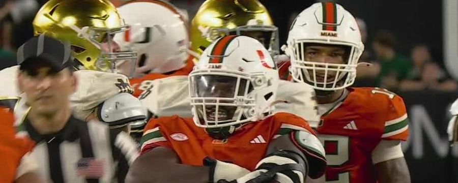 Miami's defense sacks CJ Carr twice to seal victory over Notre Dame