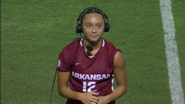 No. 10 Arkansas' Vailana Tu'ua reflects on her early goal vs. Texas A&M