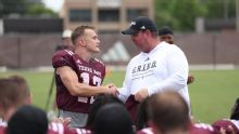 Mike Elko and No. 9 Texas A&M prepares for first SEC matchup vs. Auburn